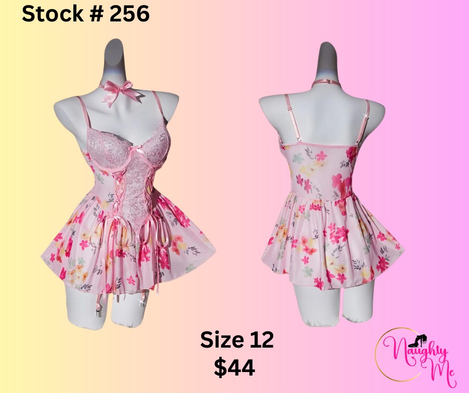 Floral Lace up Front babydoll