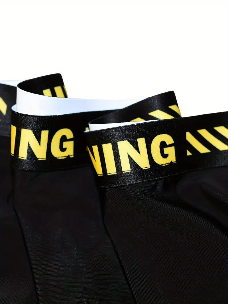 Warning Print Men's Antibacterial Underwear
