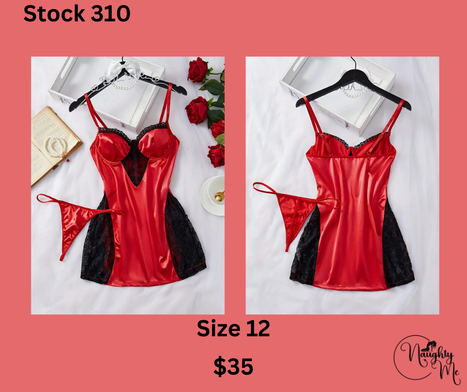 RED SATIN BABYDOLL
