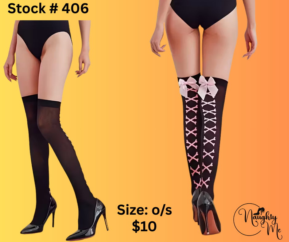 Stocking with pink cross bones