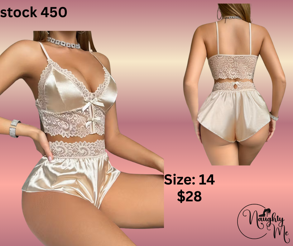 2 pc Light Gold short and top PJS