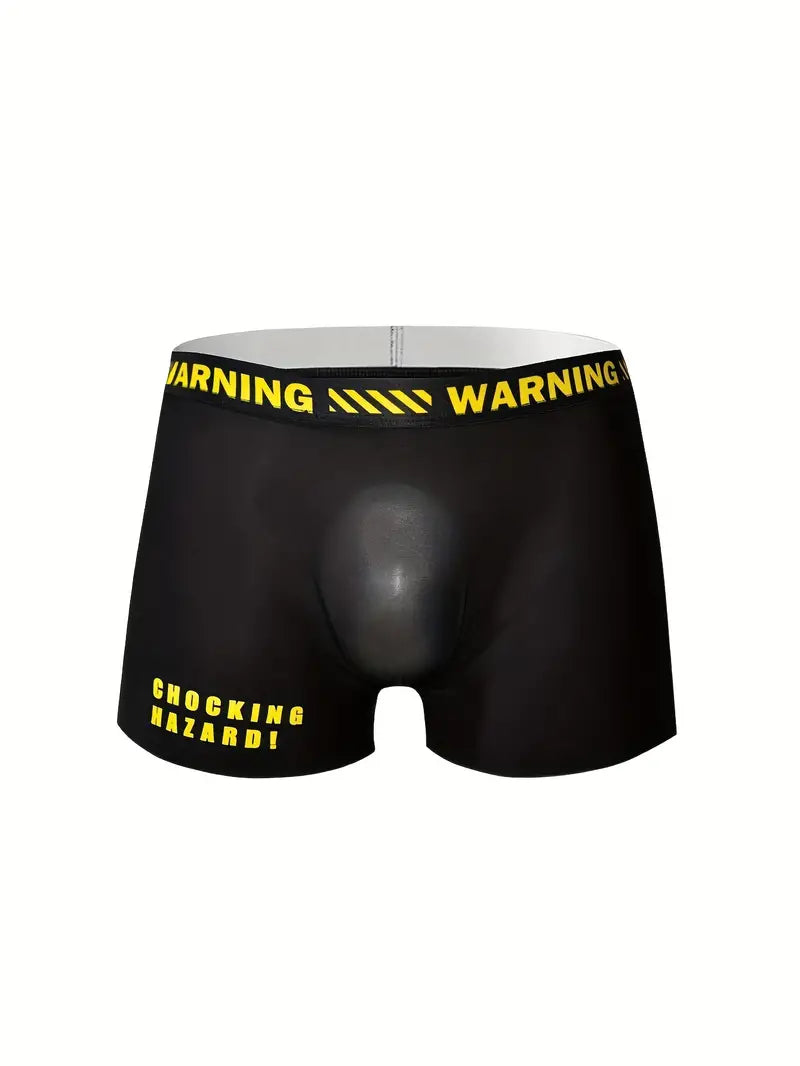 Warning Print Men's Antibacterial Underwear