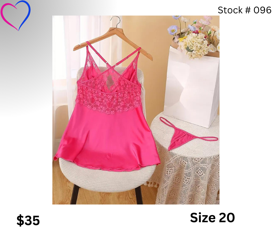 PINK LACE AND SATIN BABYDOLL