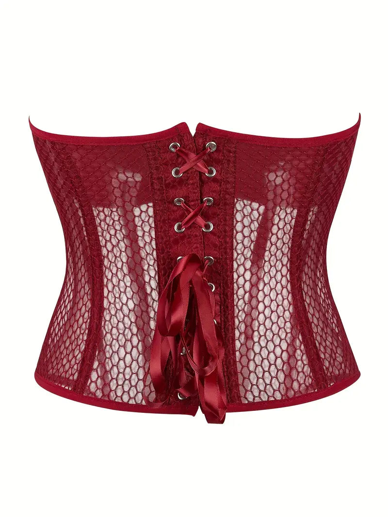 Hollow Mesh Corset Bustier Tummy Control