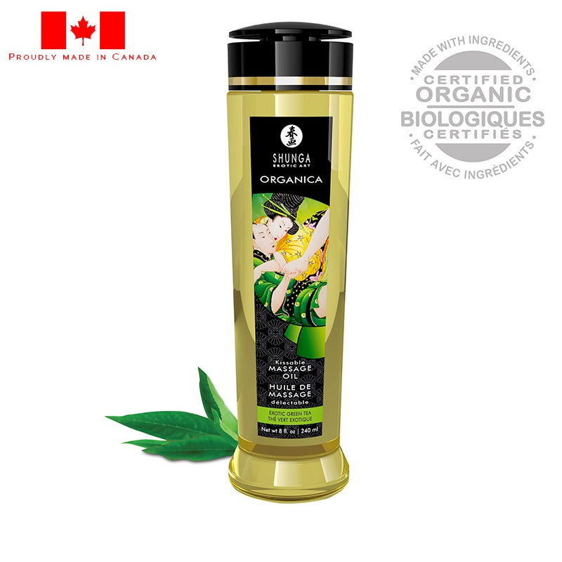 Shunga 8 oz. Organica Edible Massage Oil Green Tea
