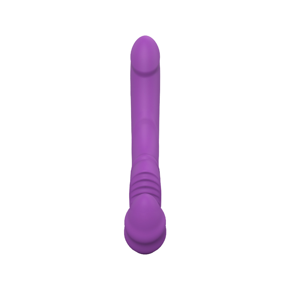 Strapon Strapless Vibrators, Strap on Vibrator Double Massager Massager, Realistic Double Sided Silicone Dildos for G-Spot Clitoris Nipple Stimulation Vagina Prostate with 9 Vibrations