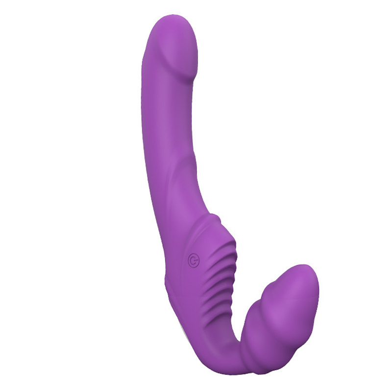 Strapon Strapless Vibrators, Strap on Vibrator Double Massager Massager, Realistic Double Sided Silicone Dildos for G-Spot Clitoris Nipple Stimulation Vagina Prostate with 9 Vibrations