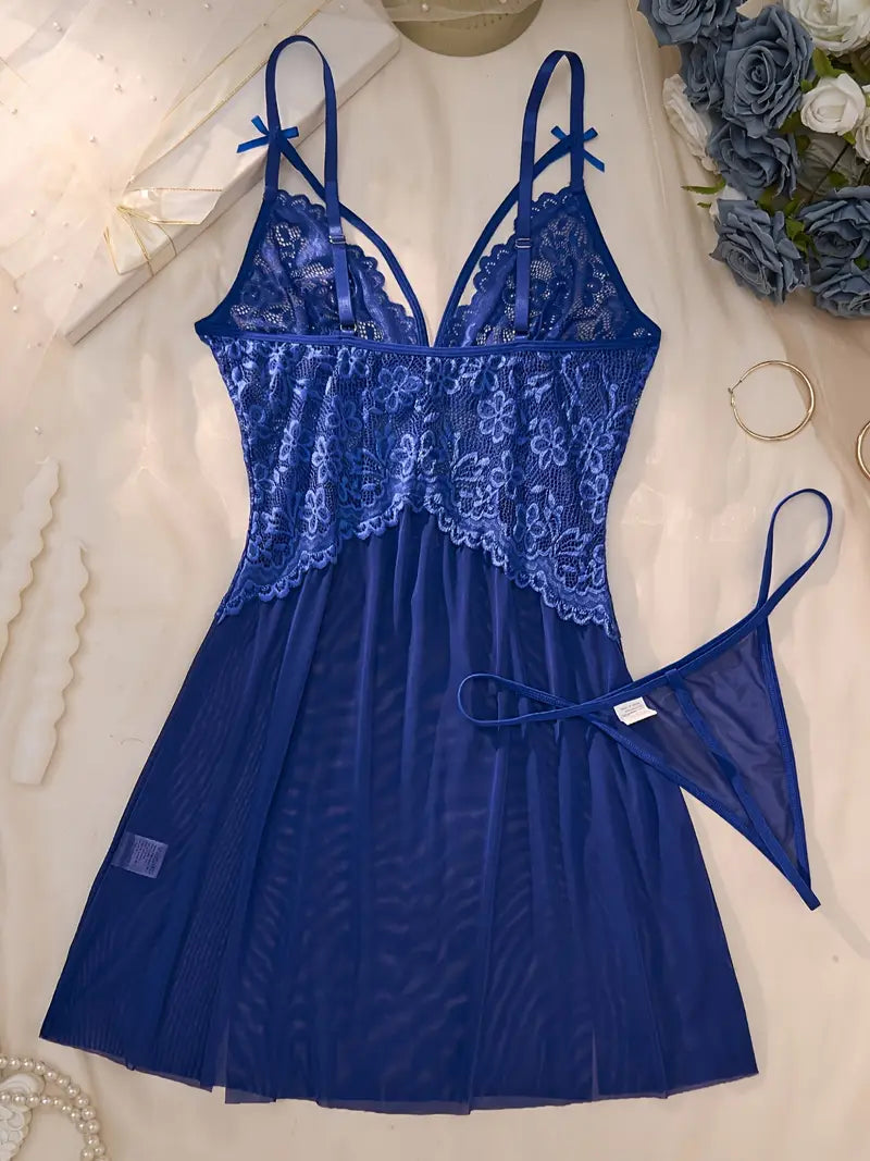 Solid Color Satin Nightgown