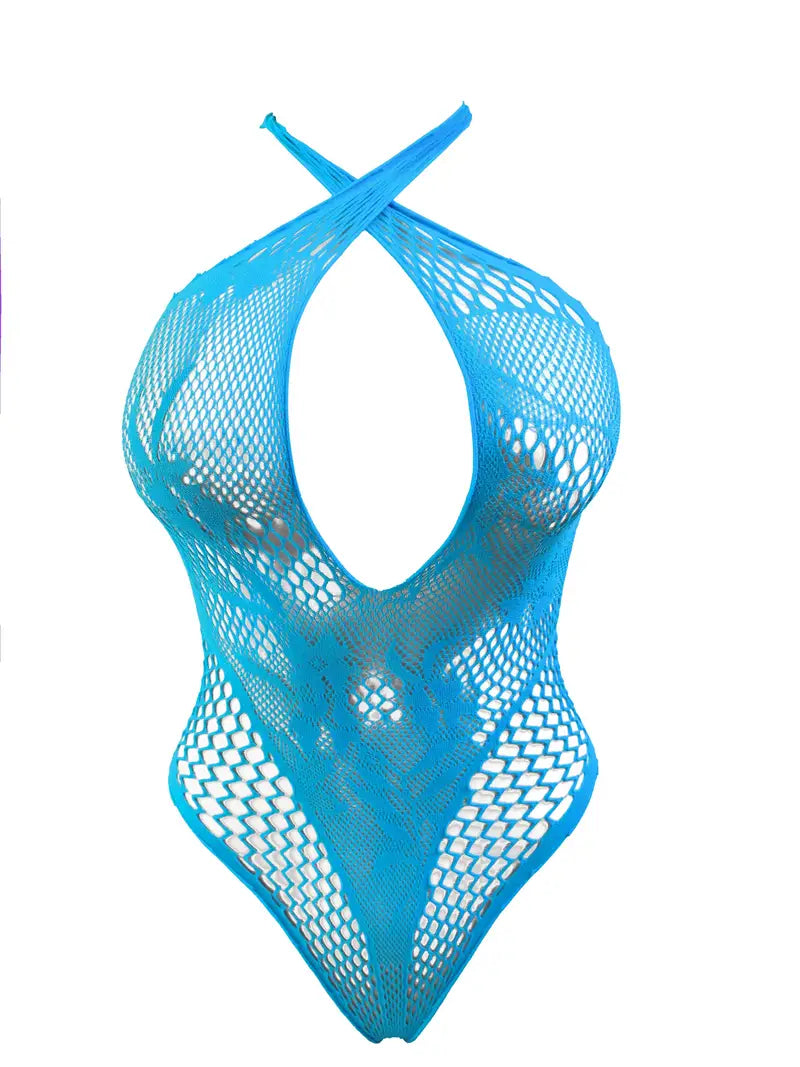 Cross Halter Neck Mesh