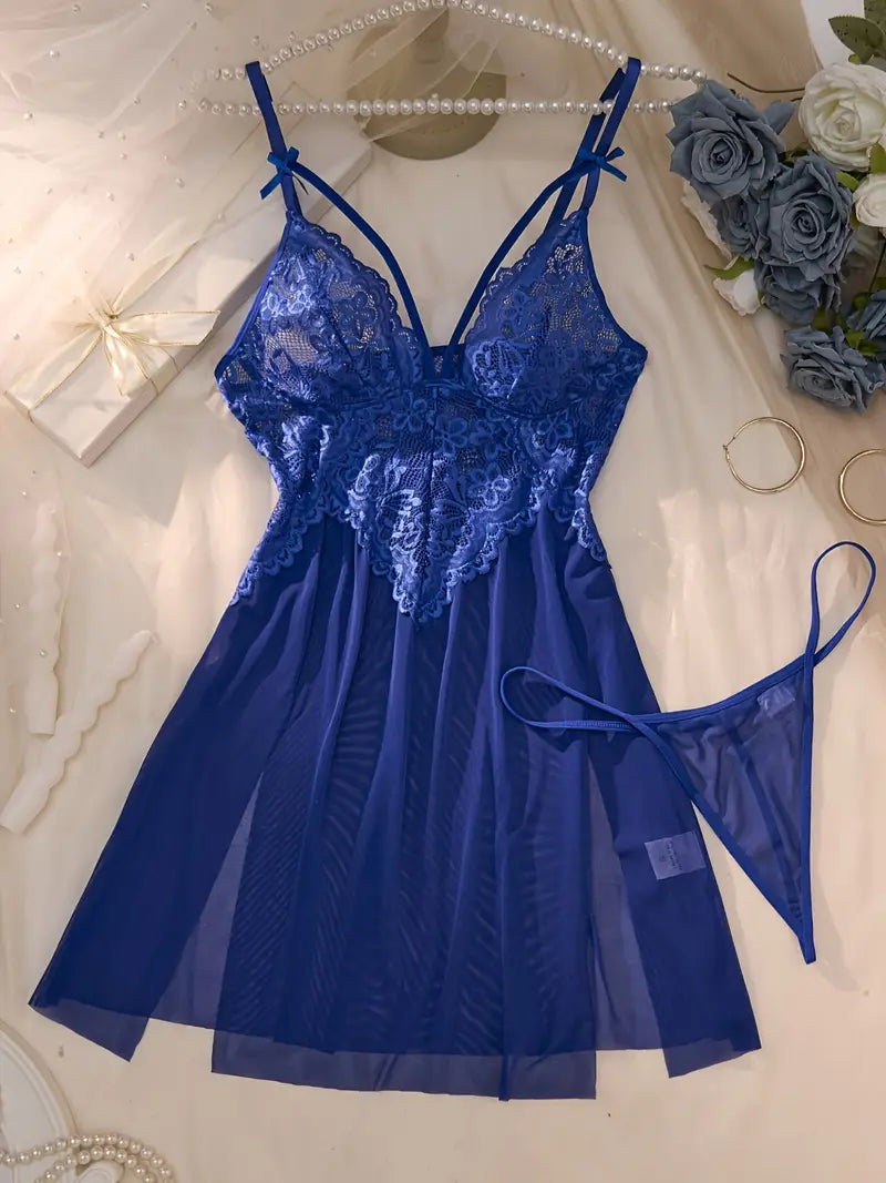 Solid Color Satin Nightgown