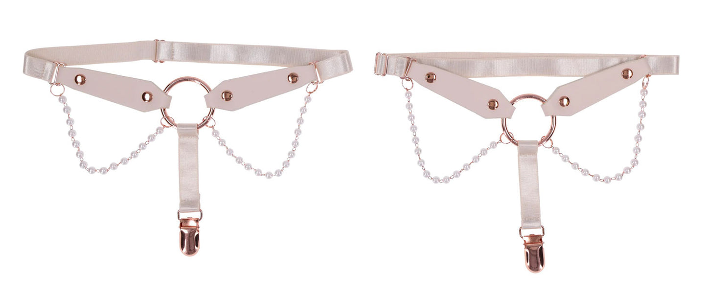 Peaches 'N Creame Pearl Garters - Peach