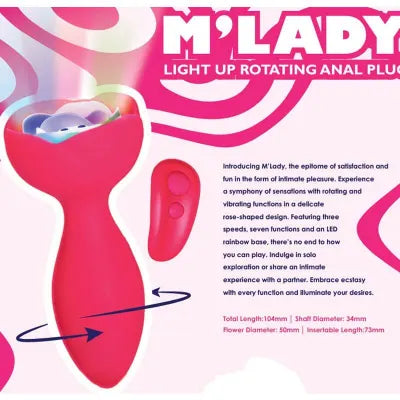 M'Lady Light Up Rotating Anal Plug