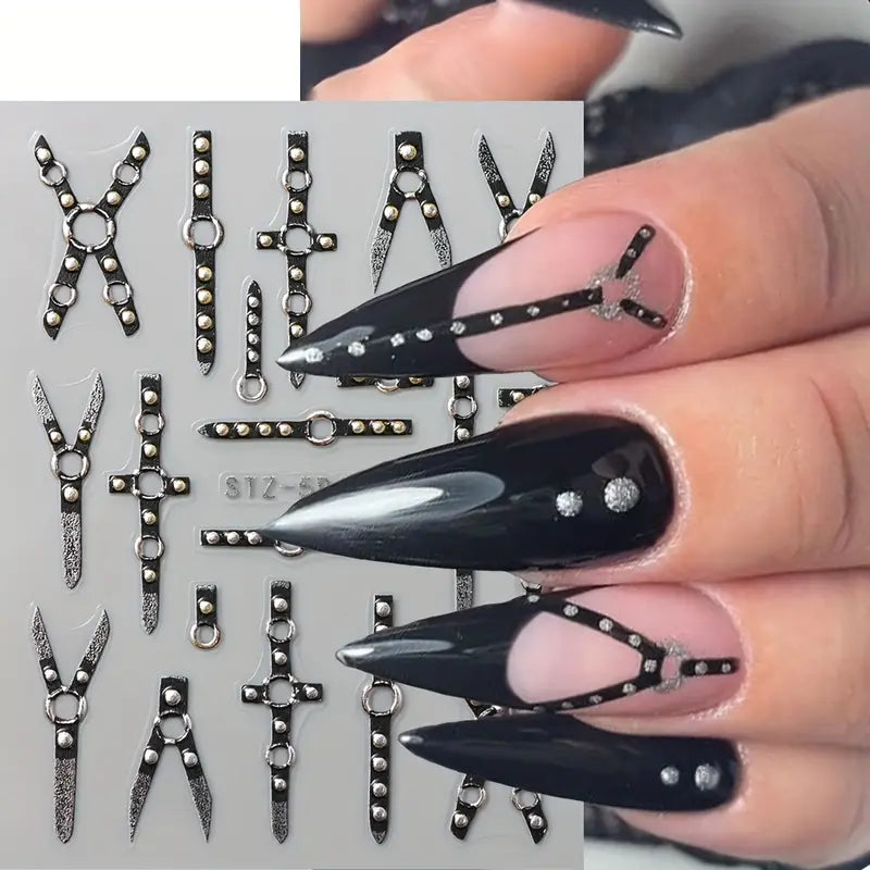 3D dark Gothic Nail Art