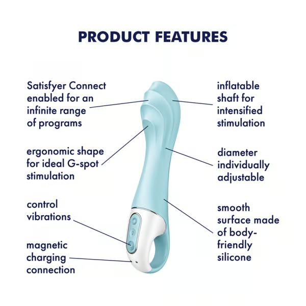 Air Pump Vibrator Blue Waterproof Vibrator Sex toy in Canada Adult Store