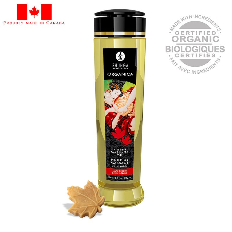 Shunga 8 oz. Organica Edible Massage Oil Delicious Maple