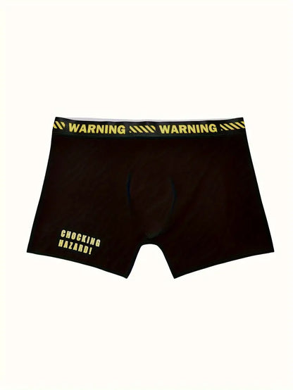 Warning Print Men's Antibacterial Underwear