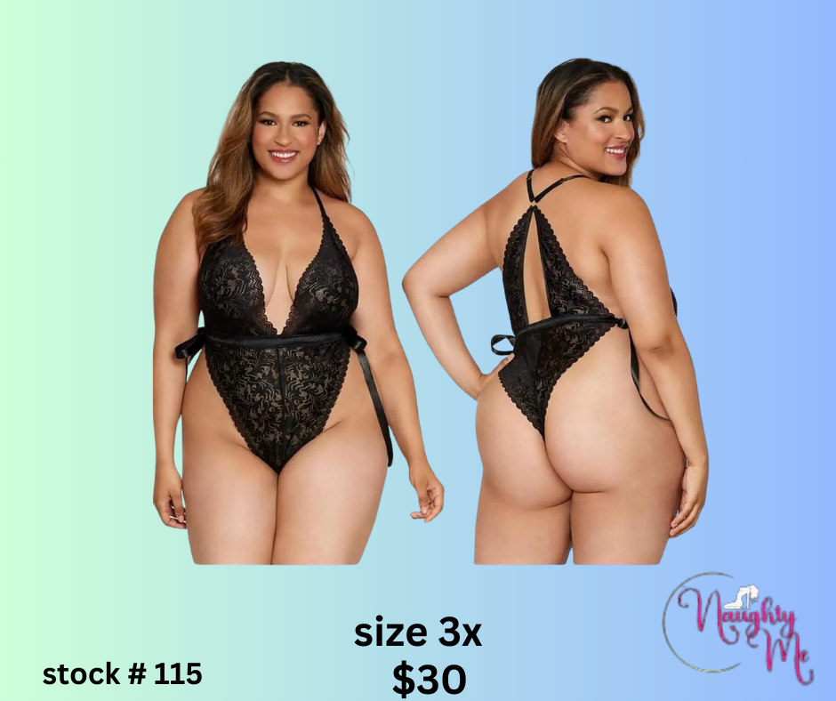 BOW-TIED PLUNGING TEDDY