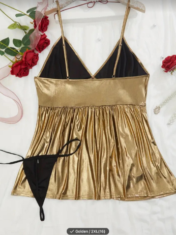 Gold Sexy Lingerie Dress