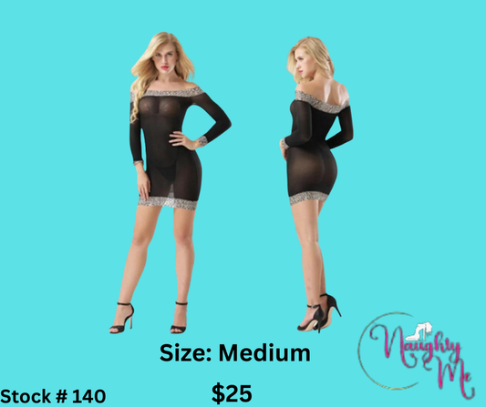 Leopard Mini Dress Sling Long Sleeve