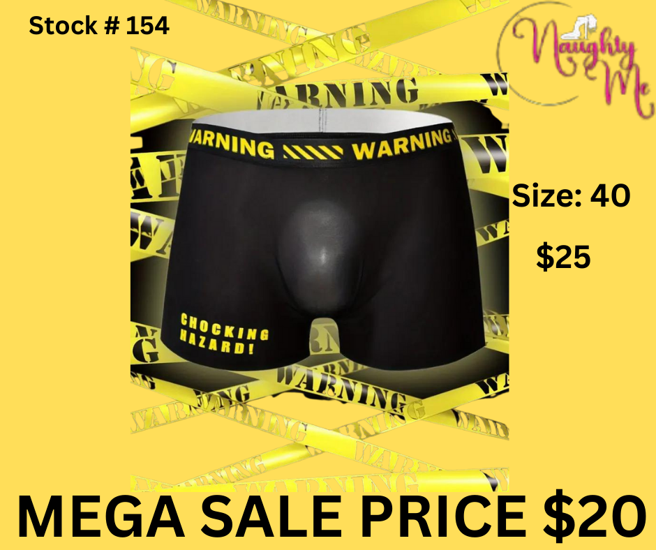 Warning Print Men's Antibacterial Underwear