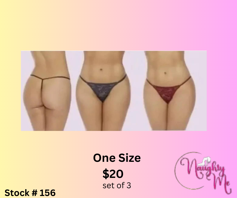 Set of 3  Hollywood Hues G -  String Panty