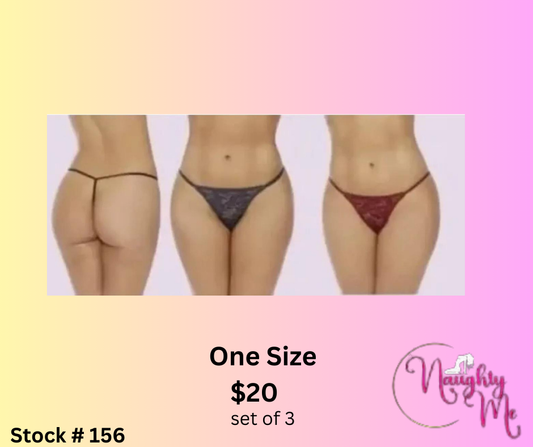 Set of 3  Hollywood Hues G -  String Panty