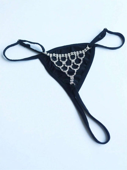 1pc sexy kristallen string, bikiniaccessoire voor nachtclub, modieuze damessieradenaccessoire