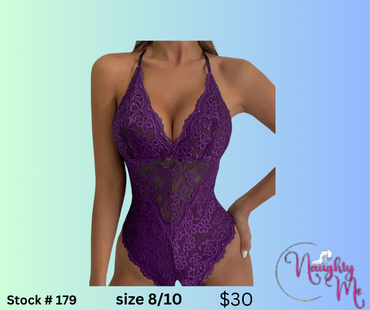 DEEP PURPLE CROTCHLESS TEDDY