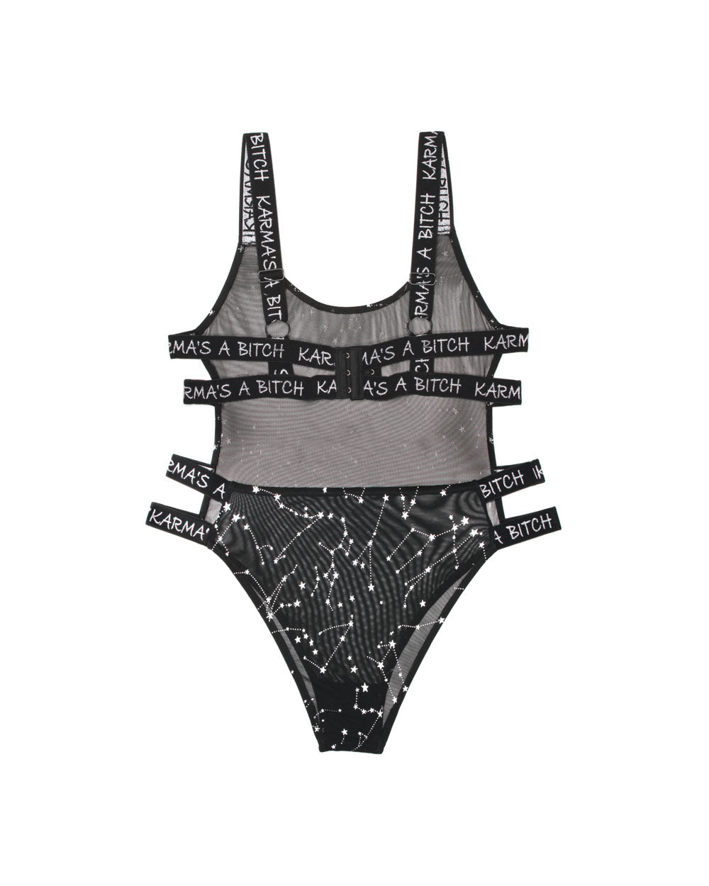 Karma's a Bitch Bodysuit - Black - S/m