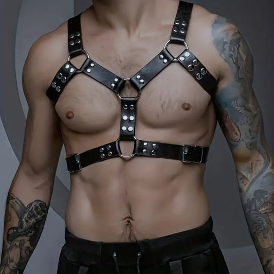 1pc Sexy Men's Chest Harness Bondage Lingerie Fashion Punk Gothic Body Harness Adjustable Belt Rave Costume Clubwear Sex Toy Accessories For Men