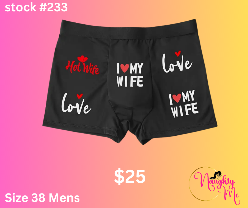 Hot Wife Love" Men's Boxer Briefs