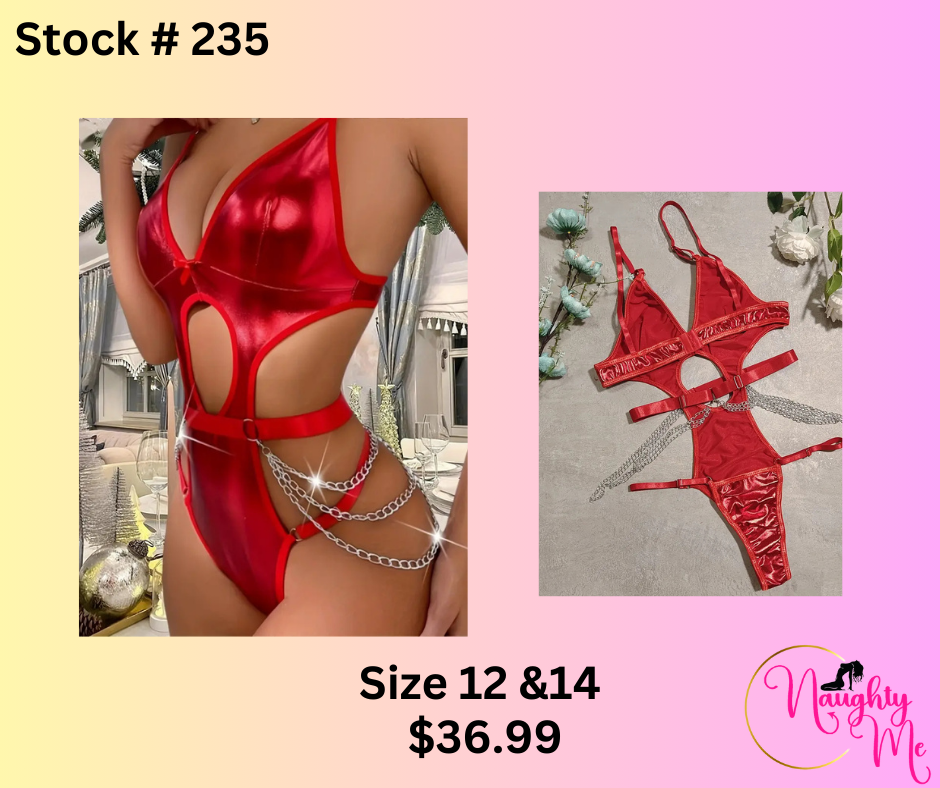 Sexy Women's Faux Leather Hollow Body Suit