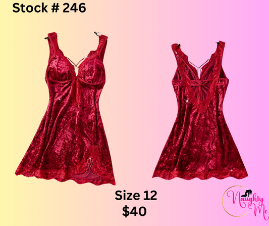 Velour red baby doll