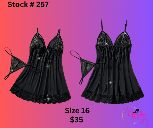 Black Lace and Sheer Baby Doll