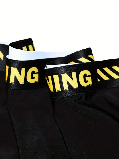 Warning Print Men's Antibacterial Underwear