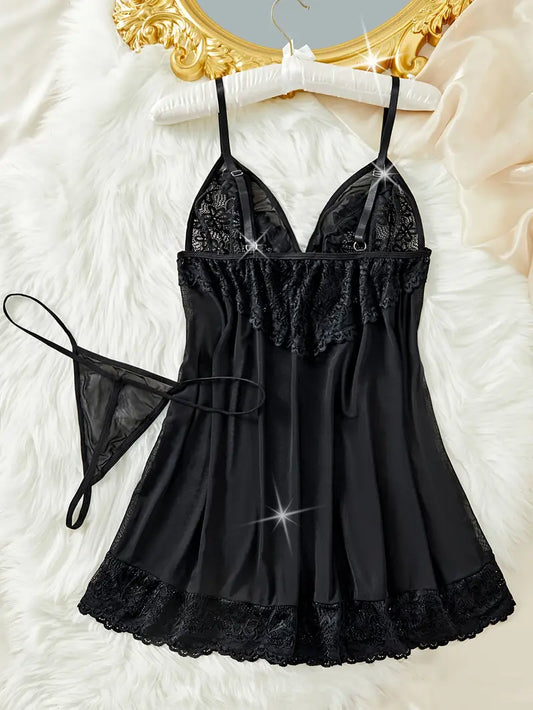 Black Lace and Sheer Baby Doll