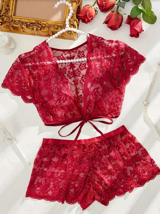 Hot Red Lace Lingerie Sexy Lingerie & Underwear