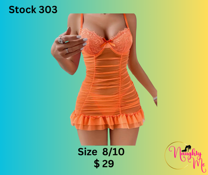 Sheer ruffled Night Dress