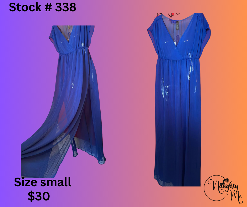 SHEER LONG BLUE NIGHT DRESS