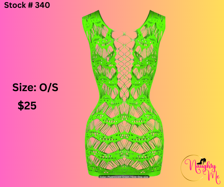 LIME GREEN MESH DRESS