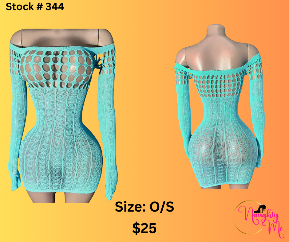 TURQUOISE MESH DRESS