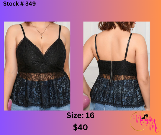 BLACK LACE BUSTIER TOP