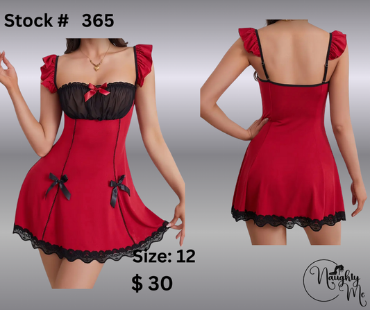 RED/BLACK BABYDOLL