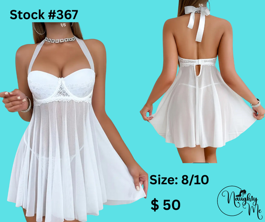 WHITE HALTER BABYDOLL