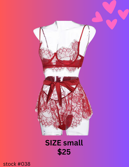 Women Lace Bra and Panty Patchwork Bow Sexy Lingerie Underwear Sleepwear Set Hence Under Wear