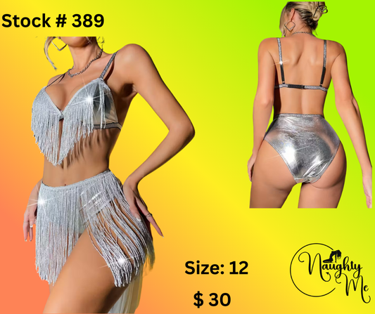 Fringed Silver 2 pc