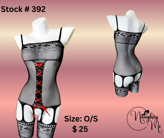 SLEEVELESS BLACK/RED MESH