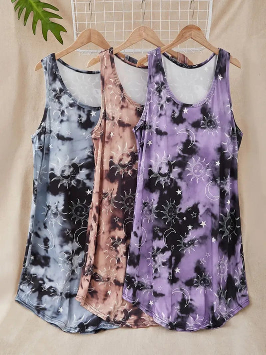 Tie-Dye Celestial Tank Dresses