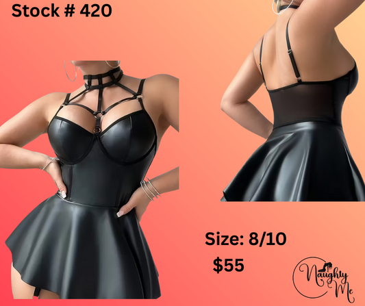 PLEATHER CHOKER DRESS