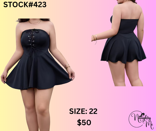 STRAPLESS TIE UP FRONT DRESS